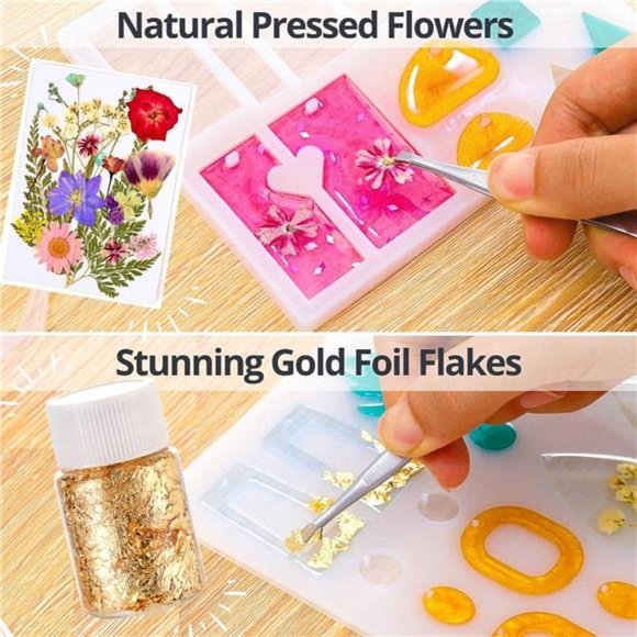 Epoxy Resin Kit for Beginners 208 pcs - Make Jewelry, Keychains, Bookmarks - Picture 7 of 7
